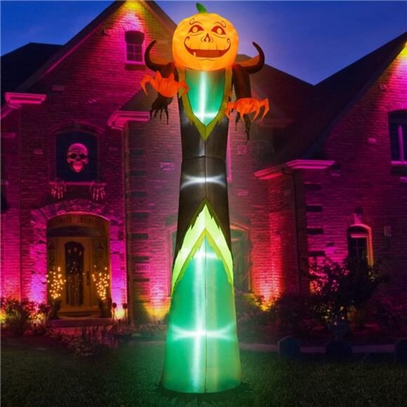 12 FT Halloween Inflatables Pumpkin Reaper Halloween Decorations